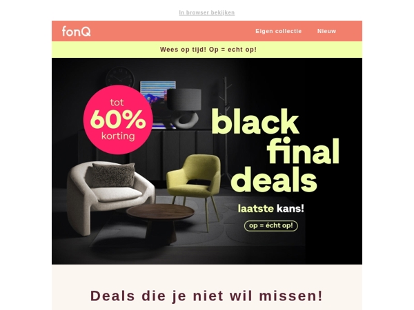 Black final deals: nu tot 60% korting!