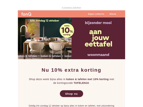 Alles voor een bijzonder mooie eetkamer!