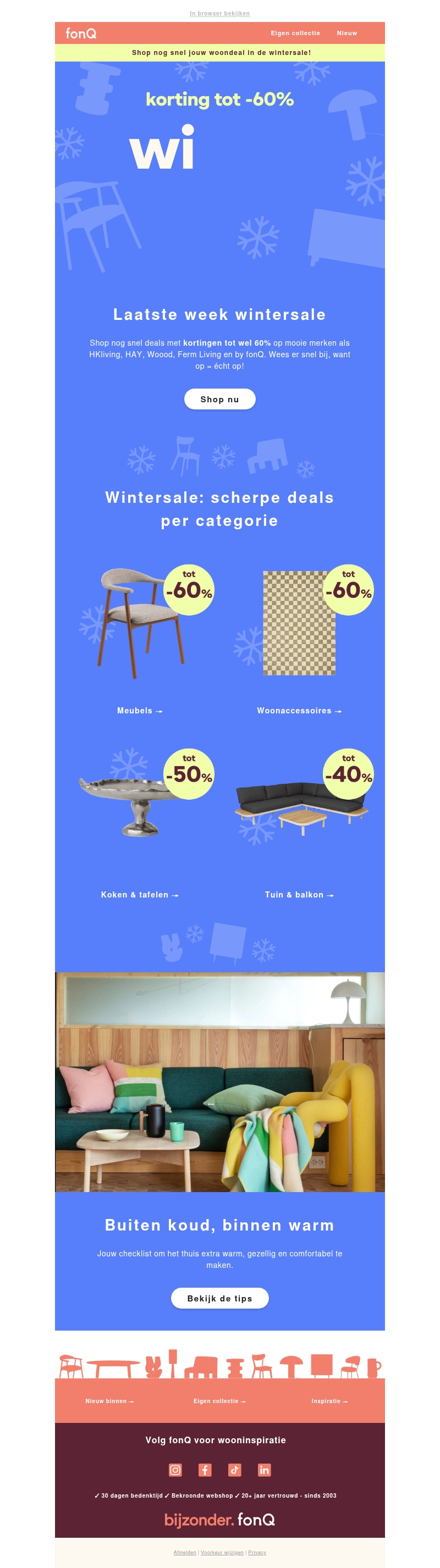 Laatste week: wintersale! Laatste week: wintersale!