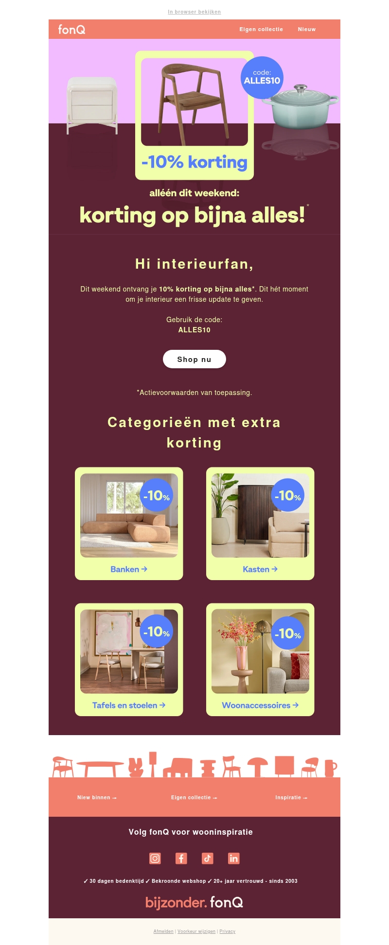 Nu 10% korting bij fonQ Nu 10% korting bij fonQ