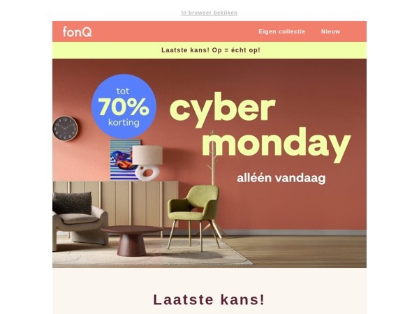 Laatste kans! Shop nu cyber monday deals tot 70%