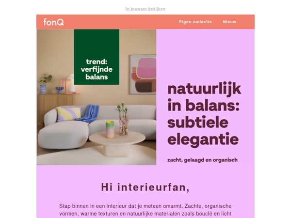 Een verfijnde balans in huis