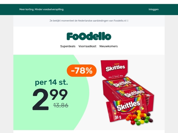 14 zakjes Skittles voor €2,99 🍬