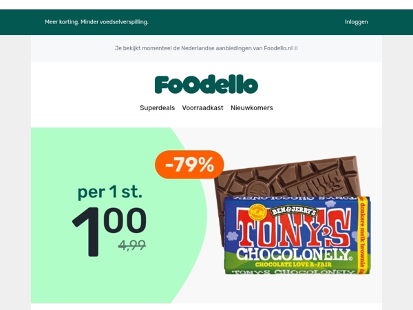 Tony’s voor 1 euro, wat een geluk!