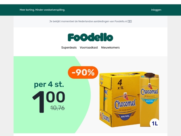 4x Chocomel 1l voor €1 🤯