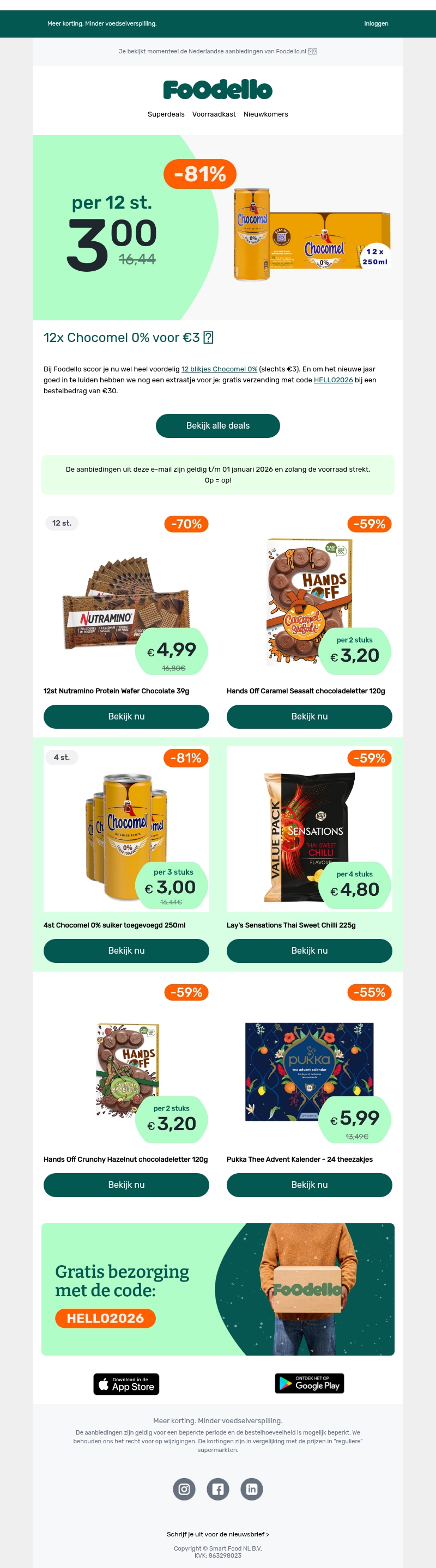 12x Chocomel 0% voor €3 😍 12x Chocomel 0% voor €3 😍
