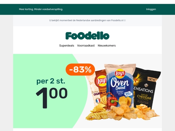 Snack slim: 2 XL Lay’s zakken voor €1