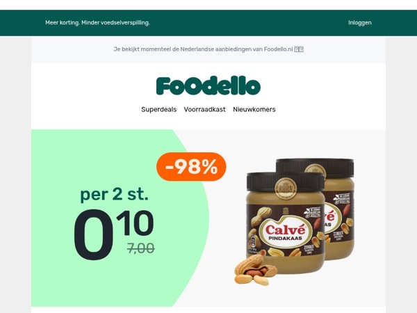 2 potten Calvé Pindakaas - €0,10 🥪🥜