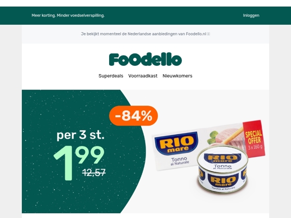 3 blikken tonijn - €1,99