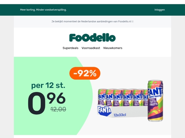 12x Fanta Tutti Frutti voor €0,96 🤩