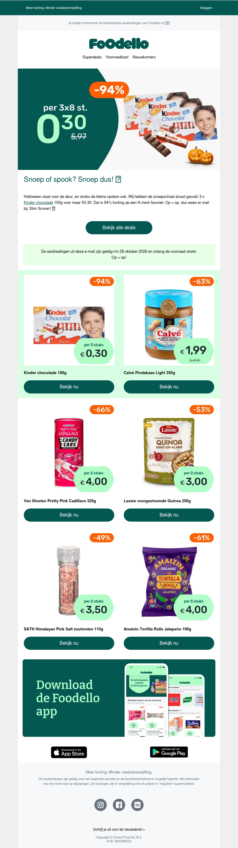 Laatste mail: Halloween deals