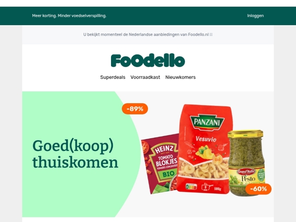 Goed(koop) thuiskomen? Foodello helpt!
