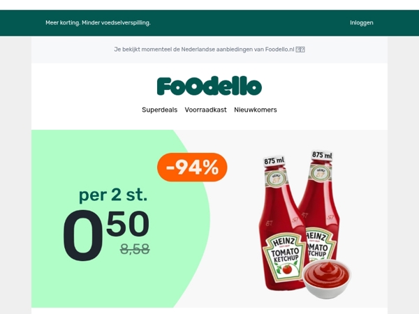 2x Heinz Ketchup 875ml - €0,50 🌭