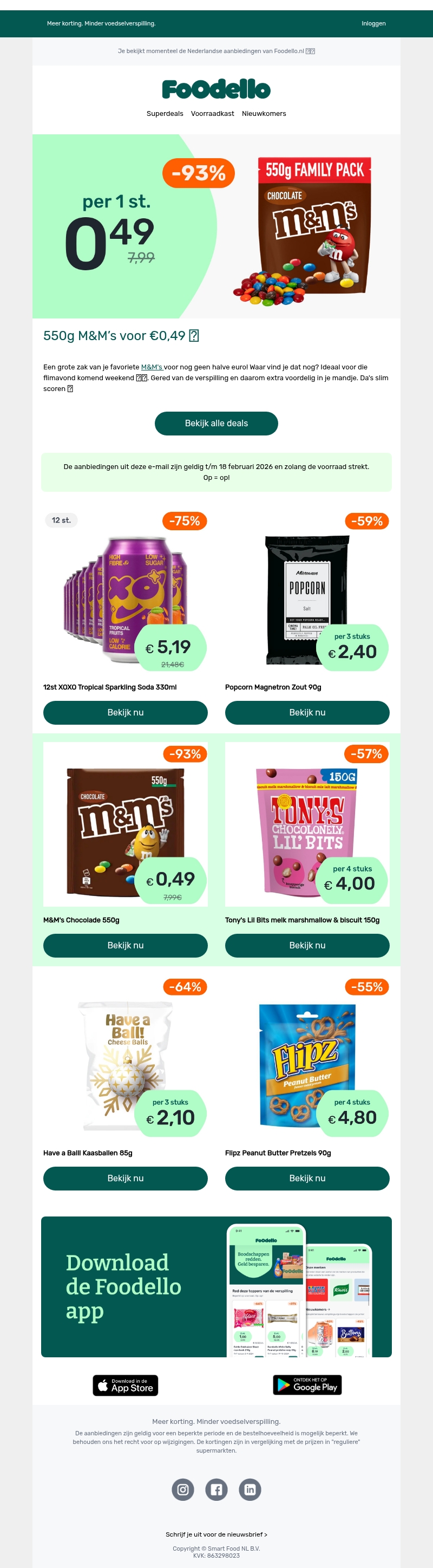 550g M&M’s voor €0,49 🍫 550g M&M’s voor €0,49 🍫