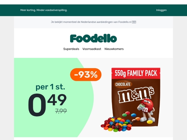 550g M&M’s voor €0,49 🍫