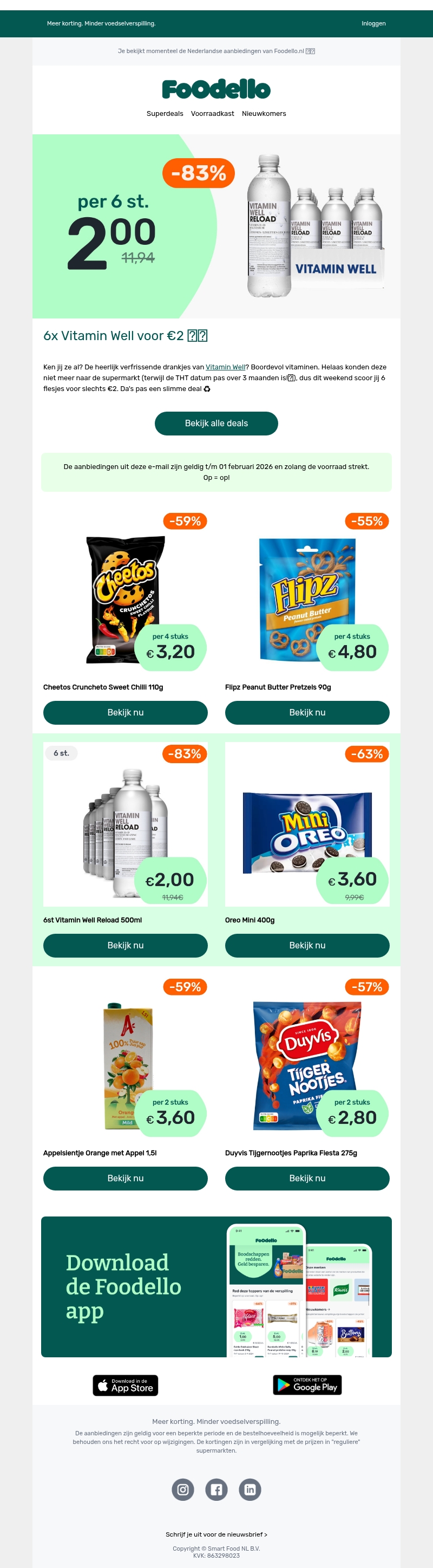 6x Vitamin Well voor €2 🥤🔥 6x Vitamin Well voor €2 🥤🔥