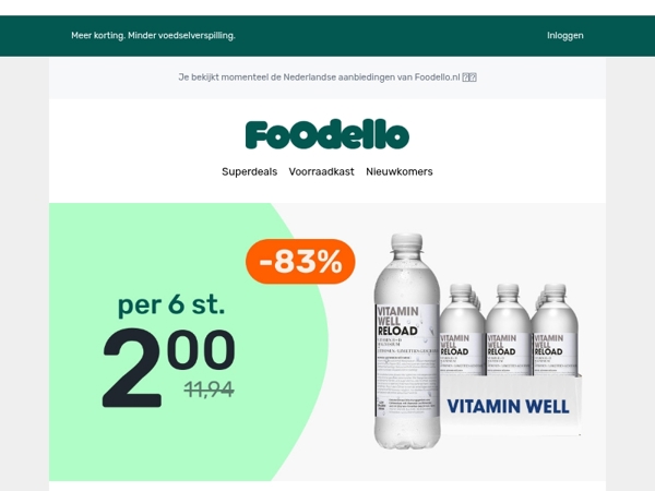 6x Vitamin Well voor €2 🥤🔥