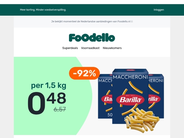 3x Barilla macaroni voor €0,48 😱