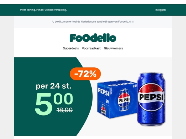🥤 FLASH DEAL: 24x Pepsi voor €5!