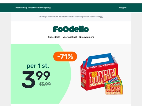 3 Tony’s repen in één doos - €3,99 🍫