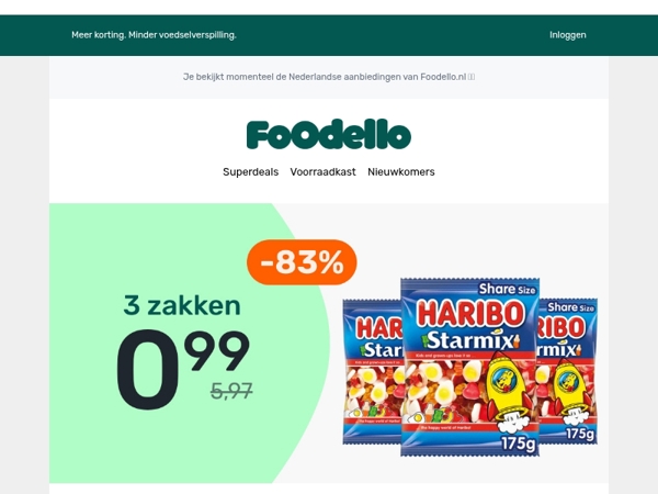 3 Haribo Starmix zakken voor €0,99 🍬