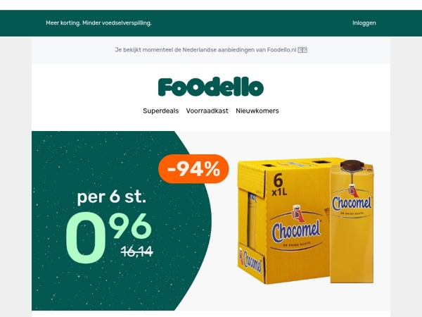 6-pack Chocomel 1L voor €0,96 🤩