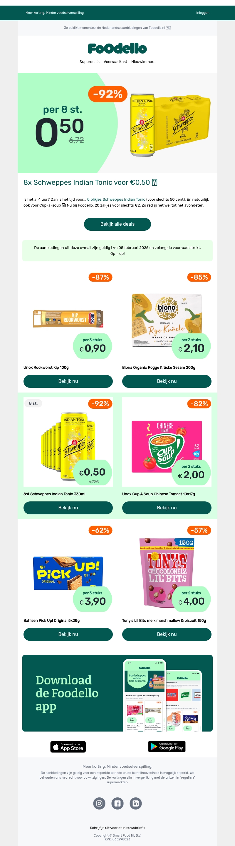 8x Schweppes Indian Tonic voor €0,50 🔥 8x Schweppes Indian Tonic voor €0,50 🔥