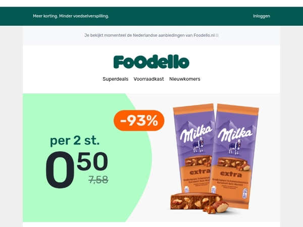 2x Milka Extra - €0,50 🍫