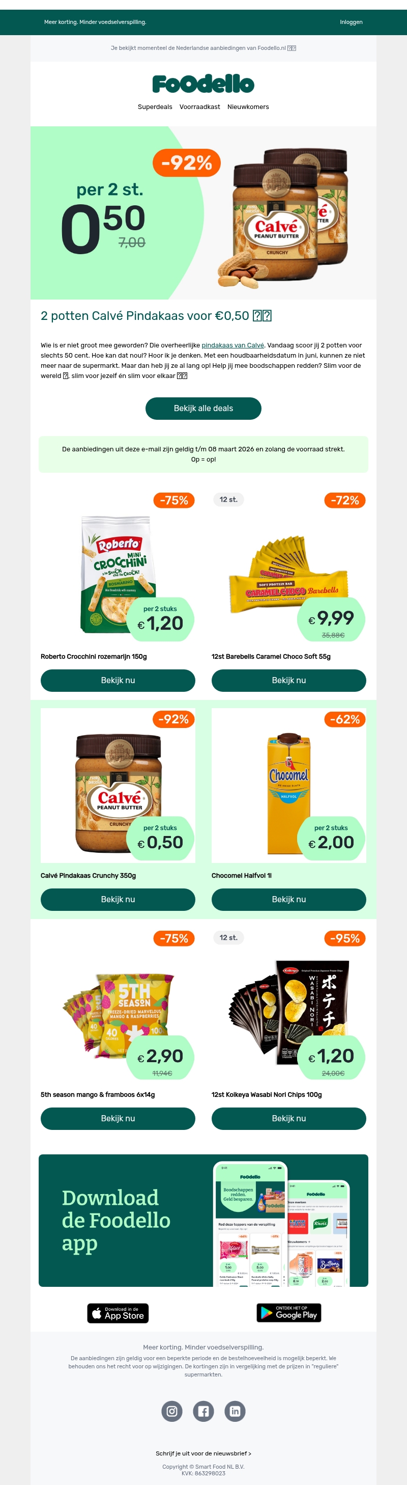 2 potten Calvé Pindakaas voor €0,50 🥪🥜 2 potten Calvé Pindakaas voor €0,50 🥪🥜