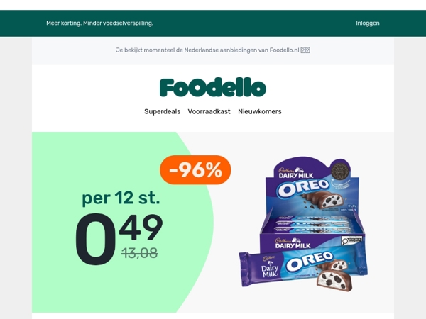 12x Cadbury Oreo repen - €0,49 🤯