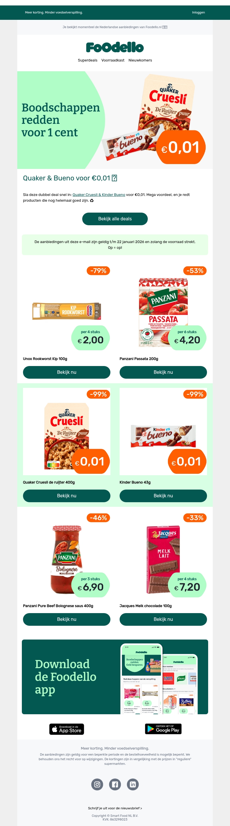 Quaker & Bueno voor €0,01 🤯 Quaker & Bueno voor €0,01 🤯