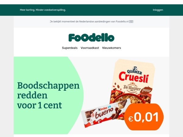 Quaker & Bueno voor €0,01 🤯