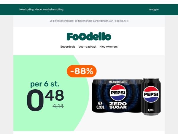 6 blikjes Pepsi Zero voor €0,48 😍