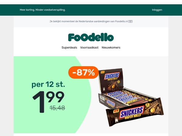 12x Snickers Wafer Rolls €1,99 🤩