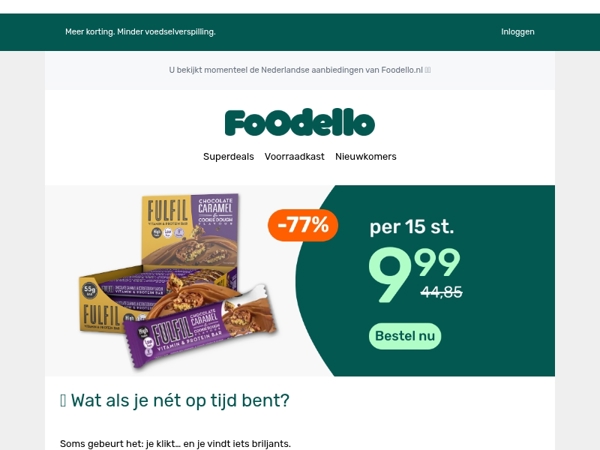 15 Fulfil eiwitrepen. Slechts 300 doosjes.