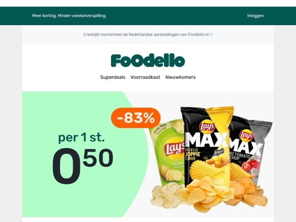 Lay's XL chips €0,50 per zak