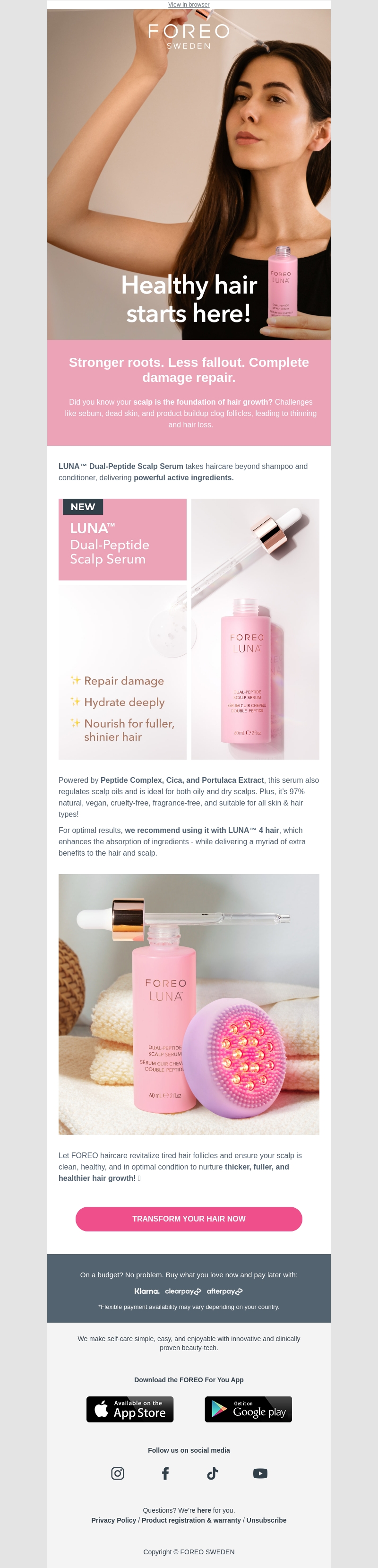 NEW! Transform thinning hair with LUNA™ Dual-Peptide Scalp Serum 💕 NEW! Transform thinning hair with LUNA™ Dual-Peptide Scalp Serum 💕