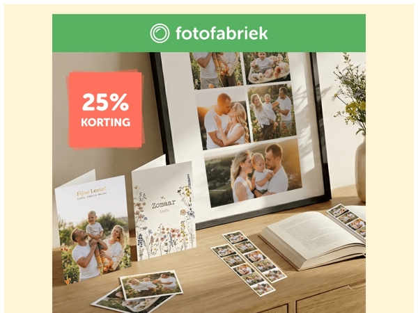 Profiteer van 25% korting op foto's en kaarten