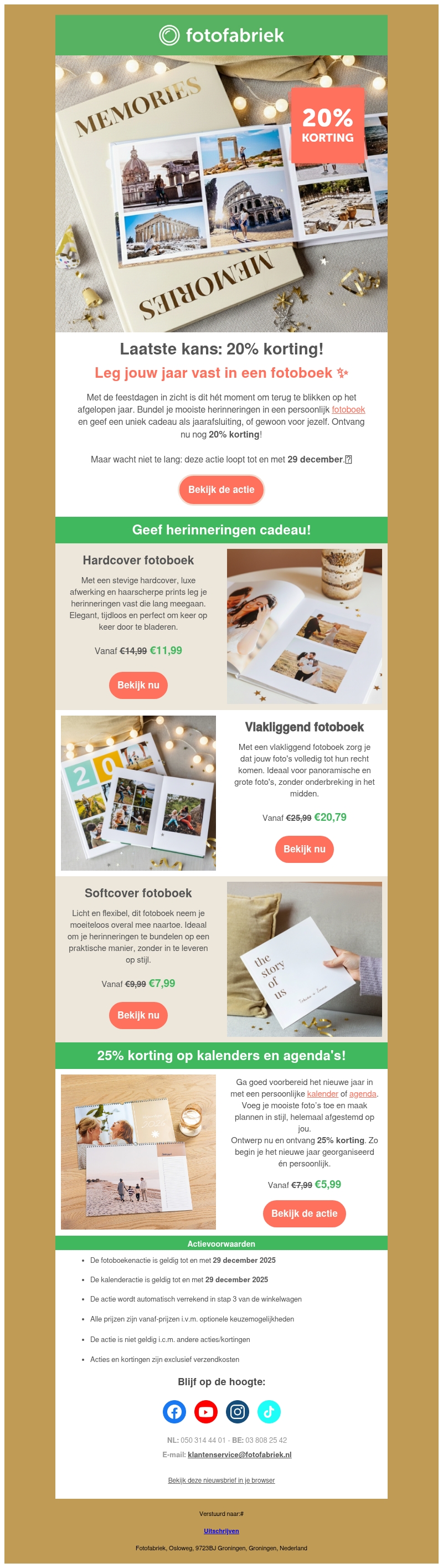 Mis het niet: 20% korting op fotoboeken Mis het niet: 20% korting op fotoboeken