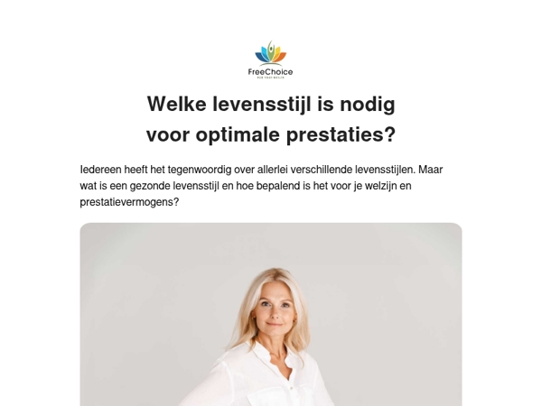 😇 Welke levensstijl is nodig voor optimale prestaties?