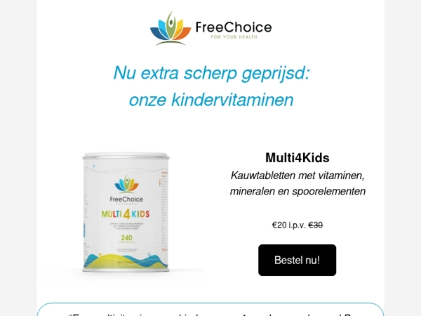 👧👦 Nu extra scherp geprijsd: Multi4Kids & Vitamine C kauwtabletten