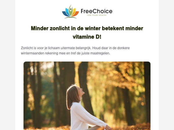 Minder zonlicht in de winter betekent minder vitamine D!