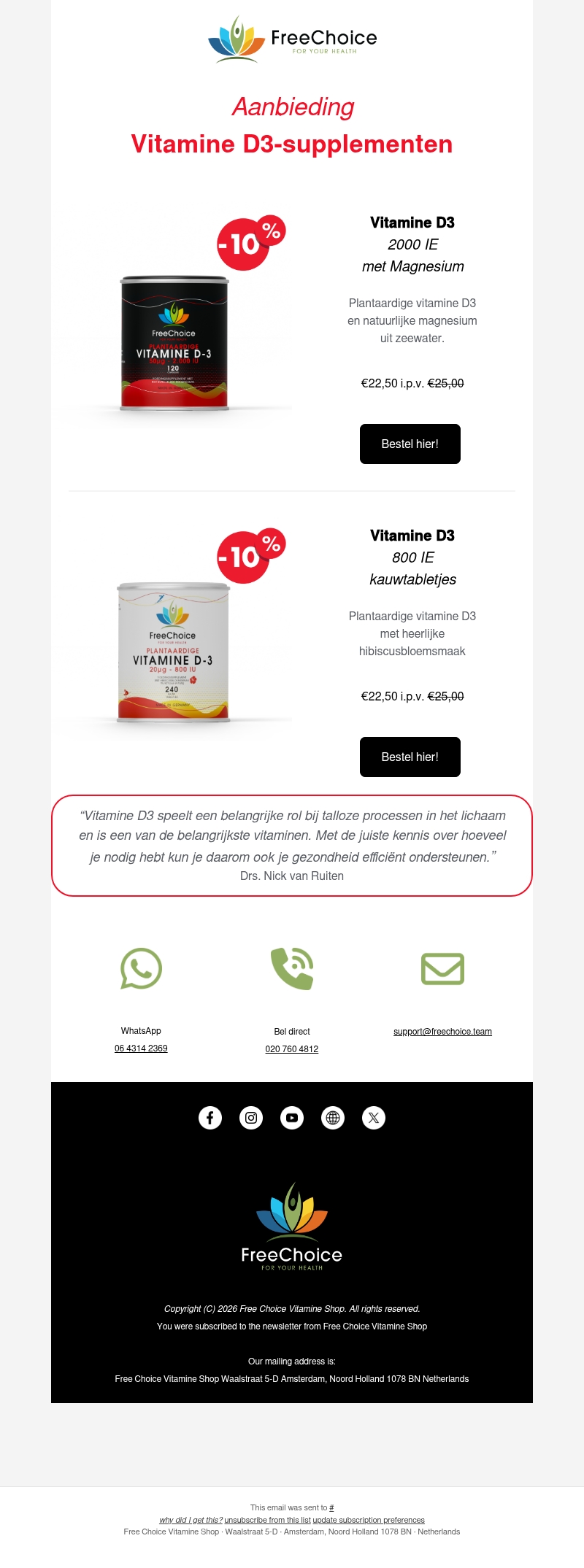 🌤️ Aanbieding Free Choice Vitamine D3-supplementen 🌤️ Aanbieding Free Choice Vitamine D3-supplementen