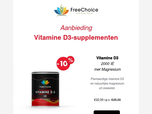 🌤️ Aanbieding Free Choice Vitamine D3-supplementen