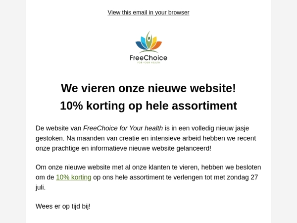 Laatste dag! 10% korting op het hele assortiment