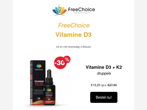 Aanbieding: Vitamine D3 + K2 en D3 met Magnesium