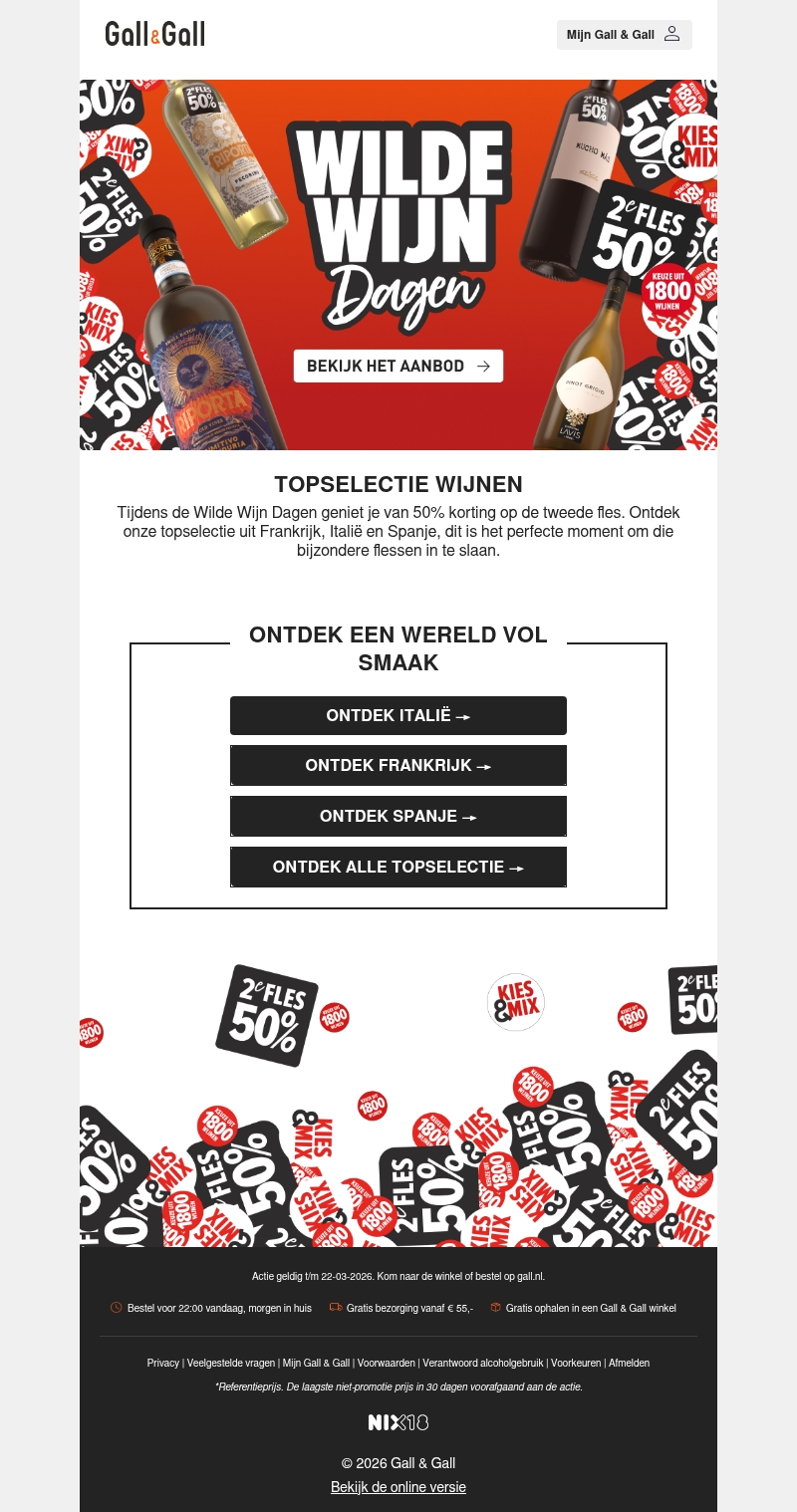 Topselectie wijnen 50% korting op je 2e fles ⭐ Topselectie wijnen 50% korting op je 2e fles ⭐