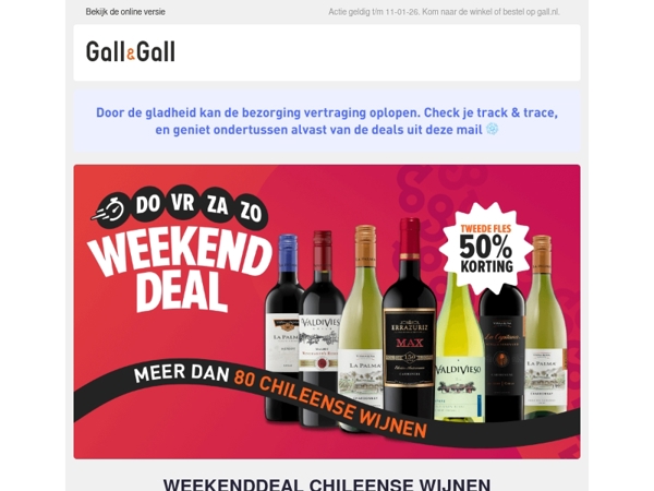 Weekenddeal: 2e Chileense wijn -50%