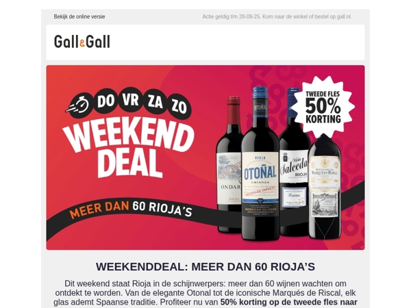 Rioja’s 2e fles -50% | alleen dit weekend