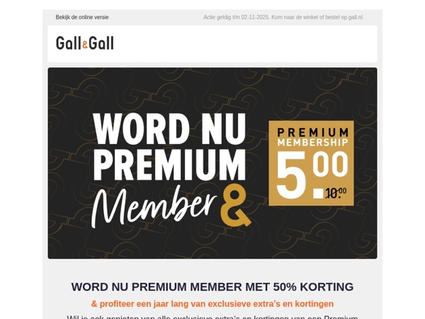 50% korting op een Premium Membership